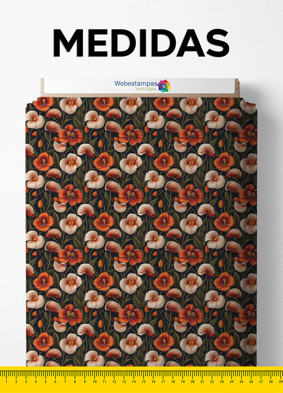 Tecido Blackout Estampa Digital Floral 374 com 1,35m de Largura