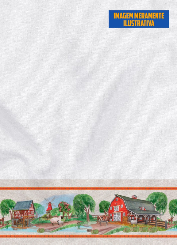 Tecido Microfibra para Barrado Estampa Digital Fazenda 1,55m de Largura