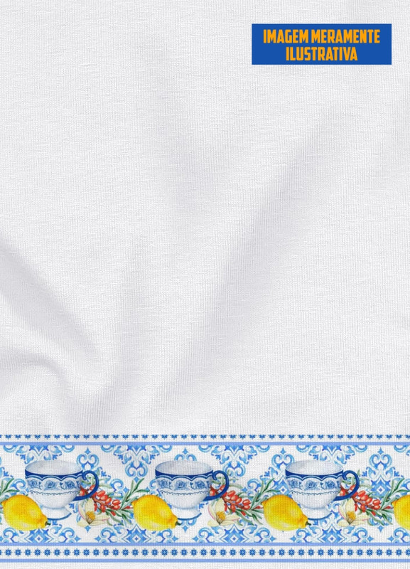 Tecido Microfibra para Barrado Estampa Digital Xícara de Chá 1,55m de Largura