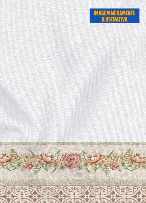 Tecido Microfibra Estampa Digital para Barrado Rosas com 1,55m de Largura