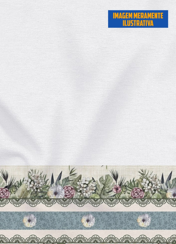 Tecido Microfibra Estampa Digital para Barrado Flores 1 com 1,55m de Largura