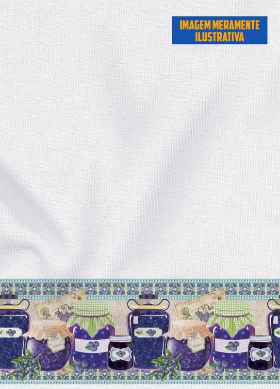 Tecido Microfibra Estampa Digital para Barrado Mirtilos com 1,55m de Largura