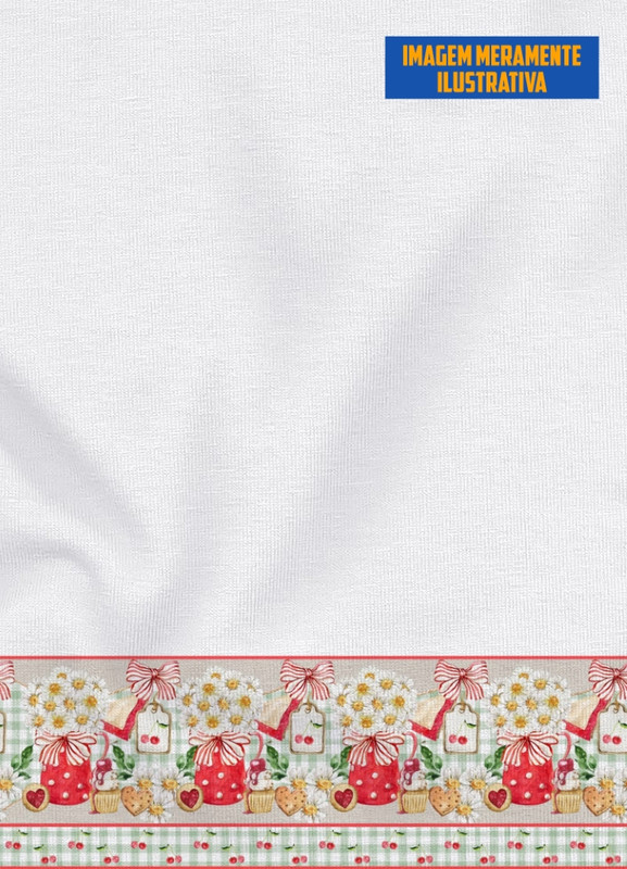 Tecido Microfibra Estampa Digital para Barrado Vaso de Flores com 1,55m de Largura