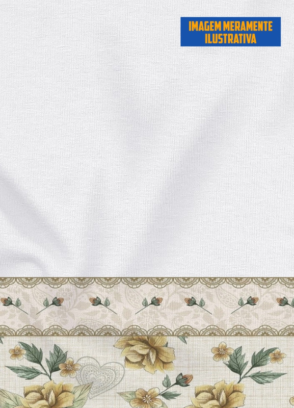 Tecido Oxford Estampa Digital para Barrado Flores Amarelas com 1,55m de Largura