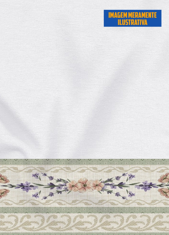 Tecido Oxford Estampa Digital para Barrado Flower com 1,55m de Largura