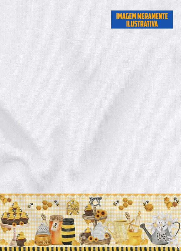 Tecido Oxford para Barrado Estampa Digital Abelhinha 1,55m de Largura