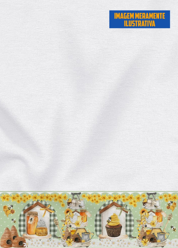 Tecido Oxford Estampa Digital para Barrado Doce Mel com 1,55m de Largura