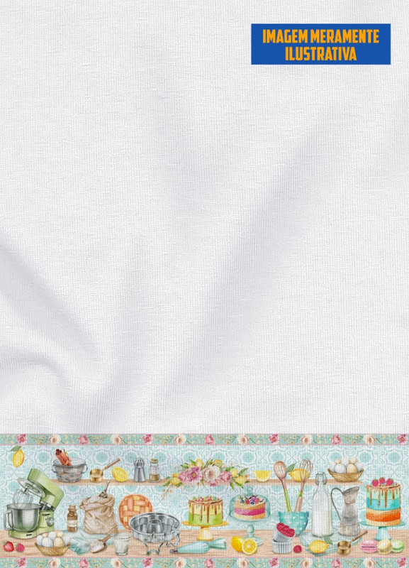 Tecido Oxford Estampa Digital para Barrado Confeitaria com 1,55m de Largura