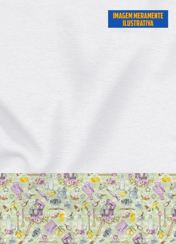 Tecido Oxford Estampa Digital para Barrado Confeitos com 1,55m de Largura