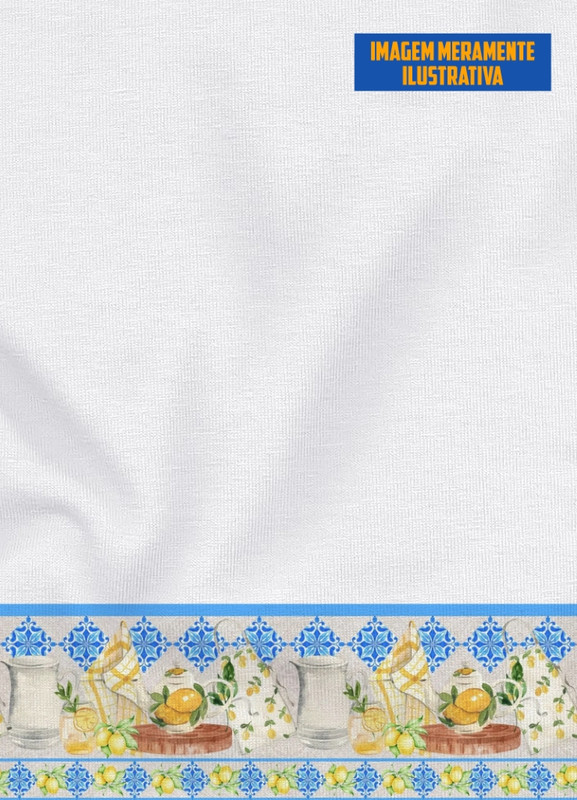 Tecido Oxford Estampa Digital para Barrado Bule Limões com 1,55m de Largura