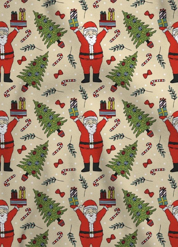 Tecido Microfibra Estampa Digital Natalina 2 com 1,55m de Largura