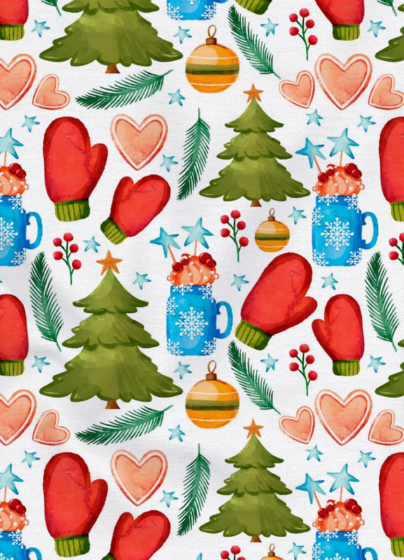 Tecido Microfibra Estampa Digital Natalina 13 com 1,55m de Largura