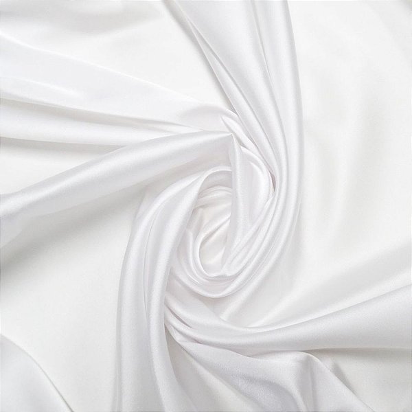 Tecido Cetim Liso Branco 1,40m de Largura