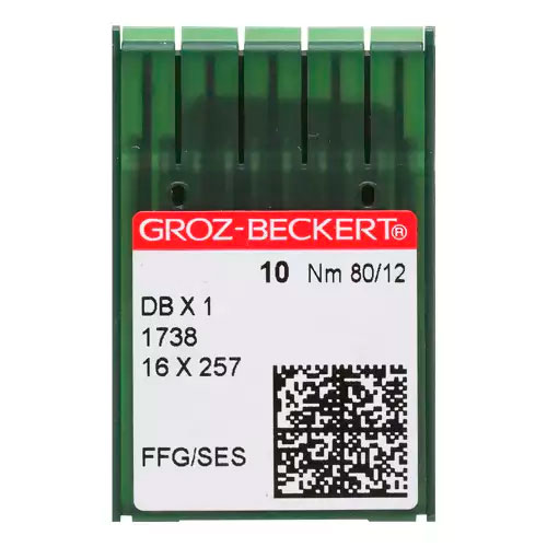 Agulha para Maquina de Costura Reta Groz-Beckert DBX1-1738 nº12 Cabo Fino c/10