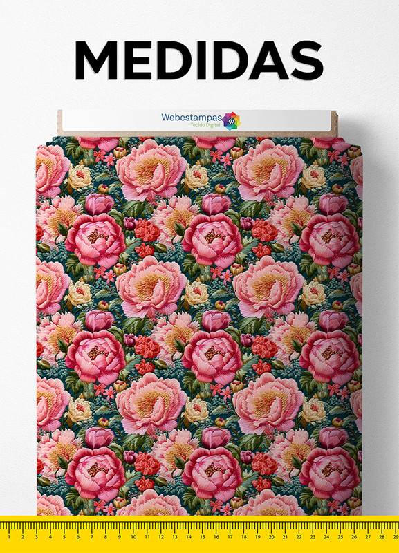 Tecido Microfibra Estampa Digital Floral 402 1,55m de Largura