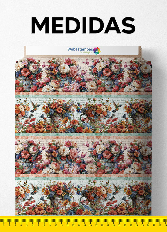 Tecido Microfibra Estampa Digital Floral 406 1,55m de Largura