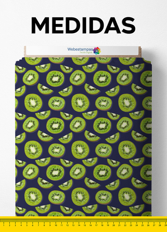 Tecido Micropercal Estampa Digital Kiwi 1,55m de Largura