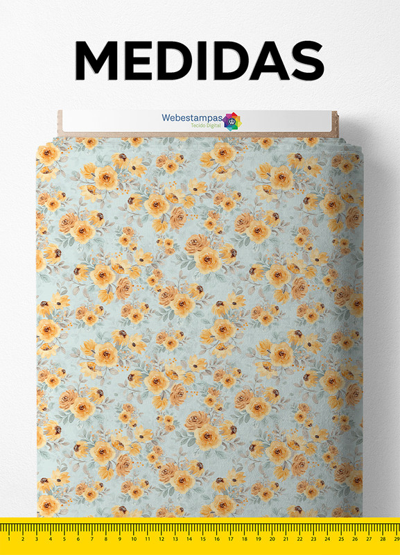 Tecido Cotton Estampa Digital Floral 411 1,60m de Largura
