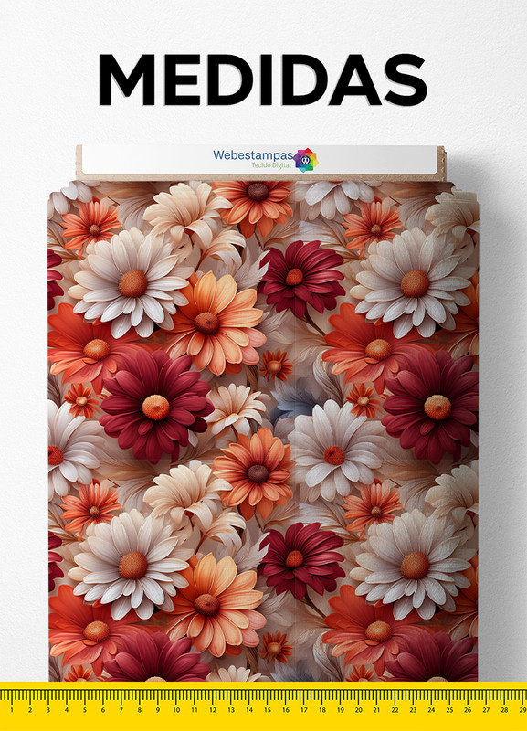 Tecido Cotton Estampa Digital Floral 425 1,60m de Largura