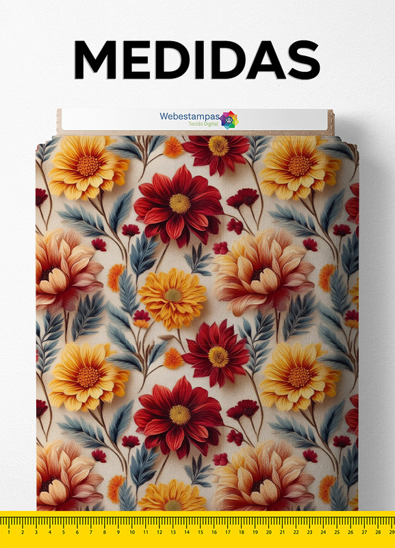 Tecido Oxford Estampa Digital Floral 409 1,55m de Largura