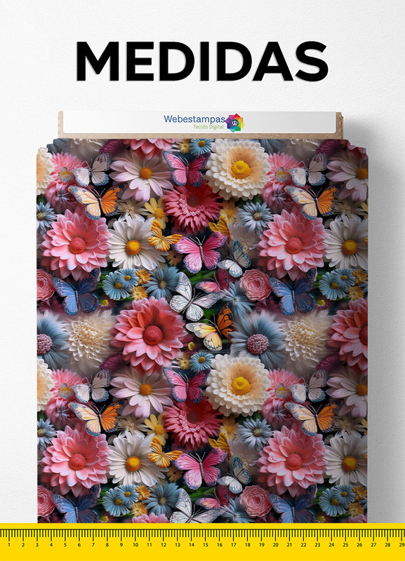 Tecido Oxford Estampa Digital Floral 424 1,55m de Largura