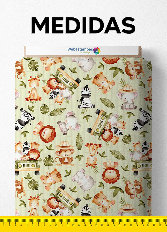 Tecido Veludo Estampa Digital Safari 1,40m de Largura