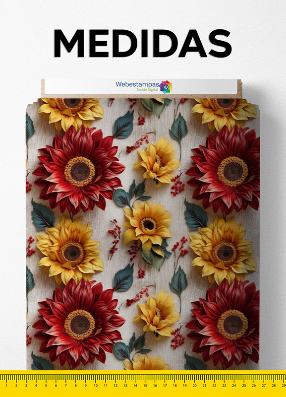 Tecido Blackout Estampa Digital Floral 423 1,35m de Largura