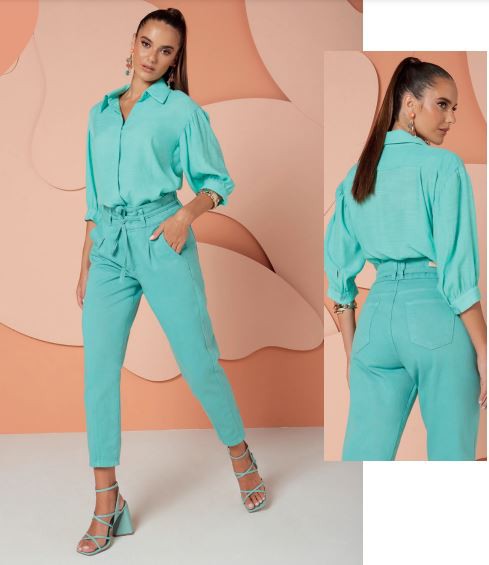 G1223-BLUSA SHANTUNG VISCOSE MISTA - GATOS