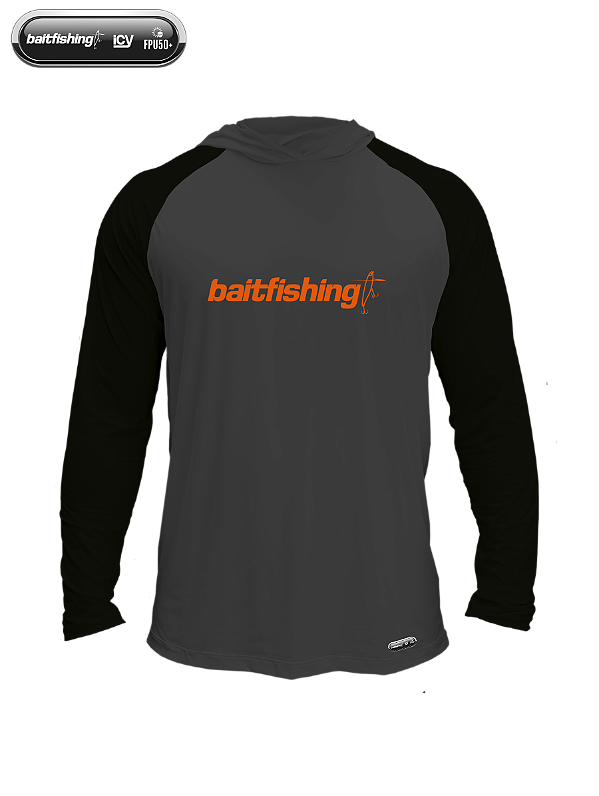 Camiseta Pesca Bait Fishing Icy Hoodie Camo Laranja