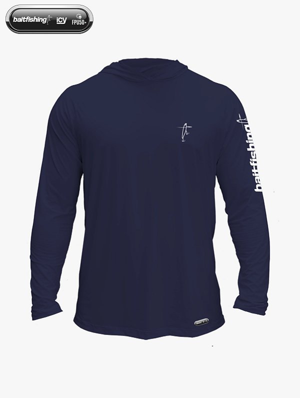 Camiseta Pesca Bait Fishing Icy Minimal Marinho / Caqui