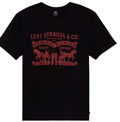 Camiseta Levi's® Two Horses Preta Manga Curta