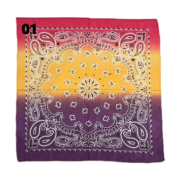 Lenço Bandana Paisley Degrade