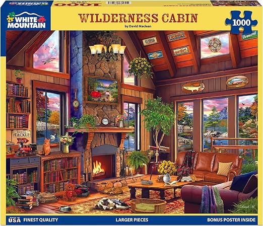 Quebra Cabeça White Mountain 1000 Peças Wilderness Cabin