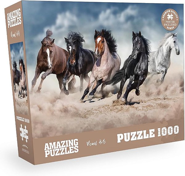 Quebra Cabeça Amazing Puzzles Cavalos Selvagens 1000 Peças