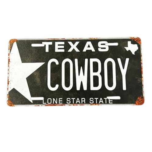 Placa Decorativa Texas Cowboy