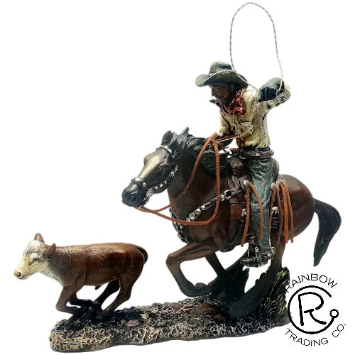 Estatueta Cowboy Bezerro RA7001