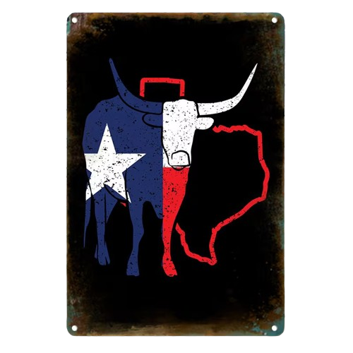 Placa Decorativa Longhorn Texas