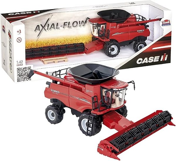 Miniatura Colheitadeira Case Axial-Flow 9250 Usual Brinquedos Pneus Emborrachados Escala 1/42