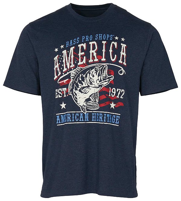 Camiseta Bass Pro Shops American Heritage Flag Navy