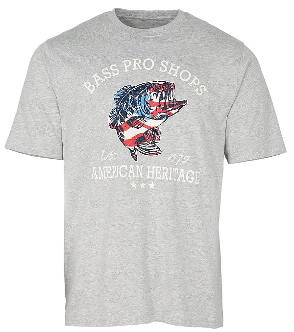 Camiseta Bass Pro Shops American Heritage Heather Gray