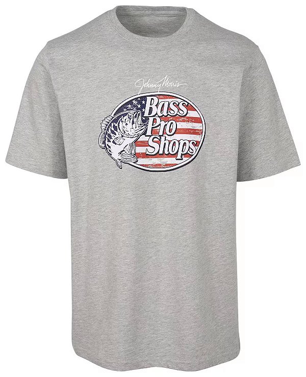 Camiseta Bass Pro Shops Flag-Filled Logo Heather Gray