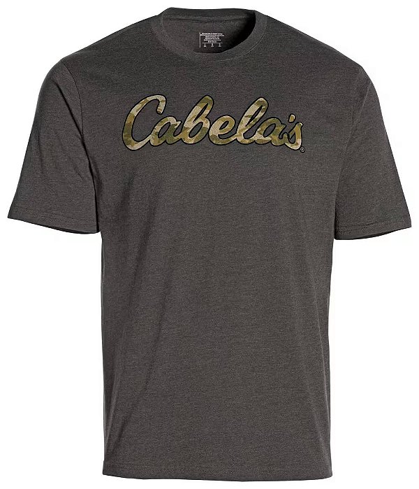 Camiseta Cabelas Camo Logo Charcoal Heather
