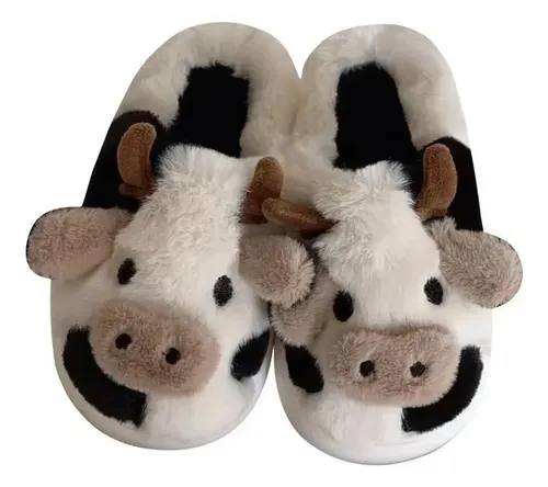 Pantufa Vaca Malhada Preta/Branco