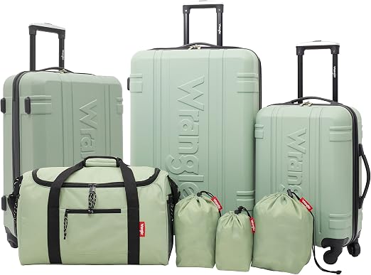 Conjunto Bagagem Wrangler 7 peças WR-92007-380 Laurel Green