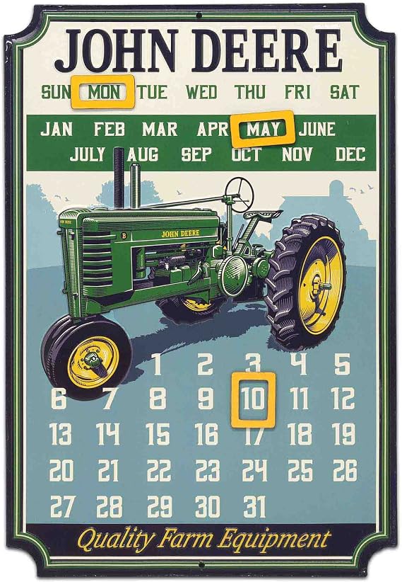 Placa Decorativa John Deere Calendario