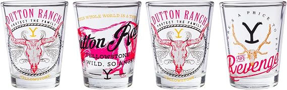 Conjunto 4 Copo Shot Yellowstone Dutton Ranch YEL70864
