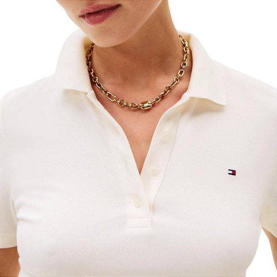 Camiseta Polo Tommy Hilfiger Off White 6800735182