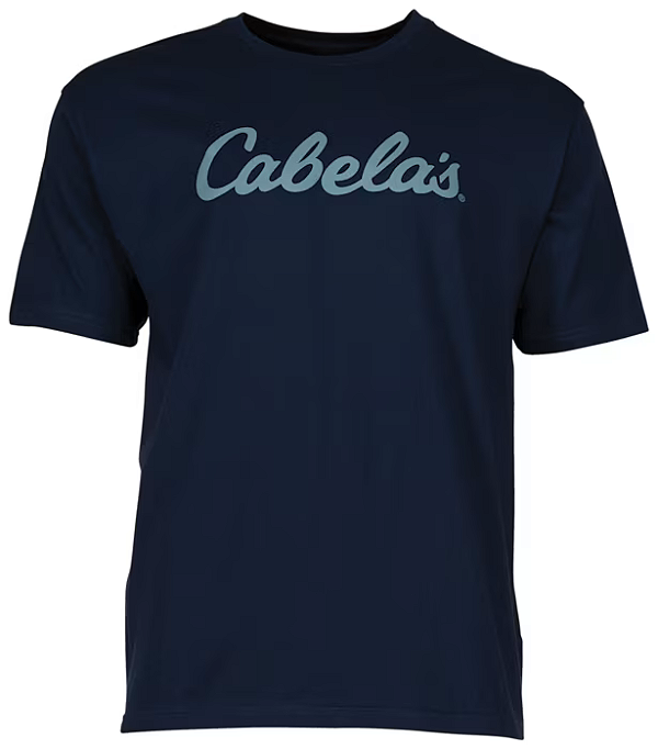 Camiseta Cabelas Script Logo Navy