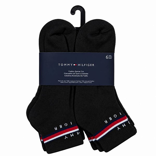 Meia Tommy Hilfiger 6 Pares Preta