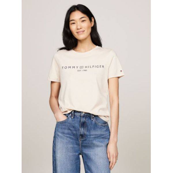 Camiseta Tommy Hilfiger WW0WW40276 Classic Beige